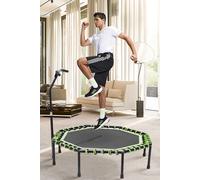 Living and Home 51in Bungee Cords Octagonal Green Trampoline w/ Adjustable T-Bar Handle, Max Load of 150 kg, Suitable for Children and Adults, Indoor Living and Home Green