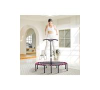 Living and Home 51in Bungee Cords Octagonal Pink Trampoline w/ Adjustable T-Bar Handle, Max Load of 150 kg, Suitable for Children and Adults, Indoor Living and Home Pink
