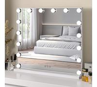 Living and Home 52cm W Fashion Vanity Hollywood Mirror with LED Light & Touch Dimmable Bulb - 62cm * 52cm