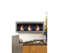 Living And Home 55 Inch Bio Ethanol Fireplace In Grey Grey One Size