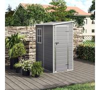 Living and Home 5x3ft / 5x4ft Plastic Garden Storage Shed with Front and Size Door for Bikes and Tools - M