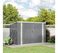 Living and Home 6/7ft Lockable Steel Garden Metal Junk/Bike Storage Shed Green/Black/Grey - Medium - 6 x 3 ft - Grey