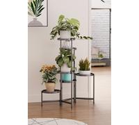 Living And Home 6-Tier Rotating Plant Stand Display Shelf Flower Rack Potted Holder In Black Black L