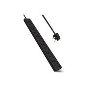 Living And Home 6 Way Socket With Cable 3G1.25, 1M, Black, With Indicate Light, Individual Switch, Child-Resistant Sockets, Surge Indicator Black One Size