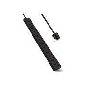 Living and Home 6 Way Socket with Cable 3G1.25, 3M, Black, with Indicate Light, Individual Switch, Child-Resistant Sockets, Surge Indicator in Black Living and Home Black