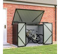 Living And Home 6 X 4 Ft Metal Shed Garden Storage Shed Bin Bike Store For Bike Bicycle Garbage Bin Store,charcoal Black