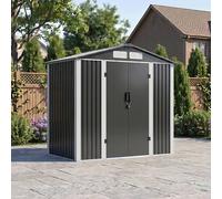 Living And Home 6 X 4Ft Quick Assembly Metal Garden Storage Shed With Lockable Door In Black Black