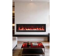 Living And Home 60 Inch Wall Mounted Electric Fireplace With Remote Control In Black Black One Size