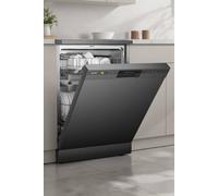 Living And Home 60Cm Freestanding Large Dishwasher With 12 Place Settings & 6 Washing Programs In Black Black One Size
