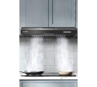 Living and Home 60cm Visor Cooker Hood Under Cabinet Range Hood Wall Mounted Extractor with LED in Black Living and Home Black