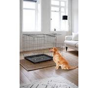 Living And Home 60Cm W X 42Cm D X 50Cm H Wire Dog Crate With 2 Doors And Tray In Black Black One Size