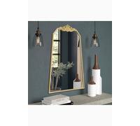 Living And Home 60Cm W X 90Cm H Gold Wave Carved Metal Framed Decorative Wall Mirror Makeup Mirror Gold One Size