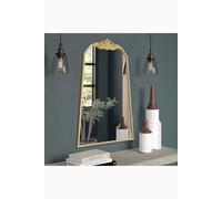 Living and Home 60cm W x 90cm H Gold Wave Carved Metal Framed Decorative Wall Mirror Makeup Mirror | Size: 60 cm W x 90 cm H Living and Home Gold 60 cm W x 90 cm H