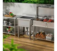 Living and Home 60X60CM W Commercial Kitchen Sink Stainless Steel Wash Basin