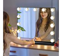 Living and Home 62CM Wide Rectangle Hollywood LED Makeup Vanity Mirror - 52cm W x 10cm D x 42cm H
