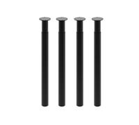 Living and Home 65cm/25.59 inch 4Pcs Black Round Metal Table Legs with Plastic Foot Pads Furniture Replacement Legs for Dining Table Dressing Table Living and Home Black