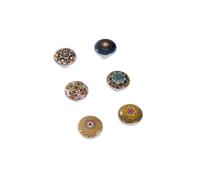 Living And Home 6Pcs Bohemian Style Mixed Color Ceramic Cabinet Drawer Knobs Furniture Accessories For Dresser, Drawer, Cabinet In Yellow Yellow