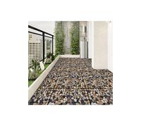 Living And Home 6Pcs Stone Effect Interlocking Deck Tiles Flooring, 30 X 30 Cm(0.54 M²) In Yellow Yellow One Size