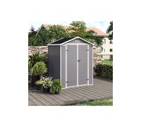 Living and Home 6x4.4FT Apex Roof Garden Plastic Storage Shed with Lockable Door in Grey Living and Home Grey
