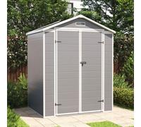 Living And Home 6X4Ft Garden Plastic Storage Shed Black Roof With Lockable Door And Floor