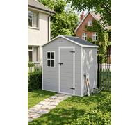 Living And Home 6X4Ft Outdoor Aluminum & Pp Storage Shed In Grey Grey