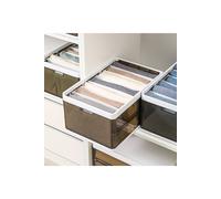 Living And Home 7 Dividers Folding Clothes Organiser Wardrobe Drawer Storage Box With Lid In Brown Brown One Size