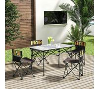 Living and Home 7 Piece Folding Camping Table and Chairs Set Portable with Carrying Bag