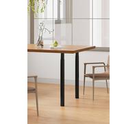 Living And Home 72Cm/28.35 Inch 4Pcs Black Round Metal Table Legs With Plastic Foot Pads Furniture Replacement Legs For Dining Table Dressing Table, Workbench Black