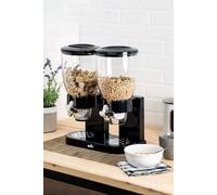 Living and Home 7L 2-Gird Dry Food Dispenser Storage Organizer Double Container for Pantry Rice and Cereal in Black Living and Home Black