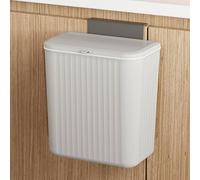 Living and Home 7L/9L Hanging Rubbish Bin Sliding Dustbin for Kitchen Bathroom with Lid in Grey | Size: Medium Living and Home Grey Medium