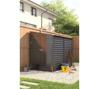Living And Home 8.8 X 4.7 Ft Pent Metal Garden Storage Shed Lean To Shed Motorcycle Shed With Lockable Door,charcoal Black Black One Size