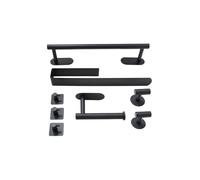 Living And Home 8-Piece 304 Stainless Steel Bathroom Hardware Set In Black Black
