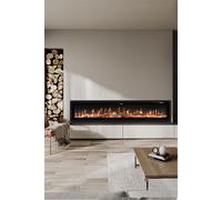 Living and Home 80 Inch Electric Fireplace with Remote 12 Flame Colours 1800W in Black Living and Home Black