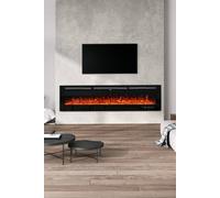 Living And Home 80 Inch Recessed & Wall Mounted Electric Fireplace With Remote In Black Black One Size