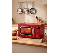Living And Home 800W 20L Retro Style Microwave Oven With 8 Auto Menus, 5 Cooking Power Levels, And Express Cook Button In Light Red Light Red