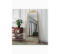 Living And Home 80Cm W X 180Cm H Gold Wave Carved Metal Framed Decorative Full-Length Mirror Gold One Size