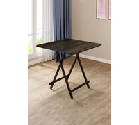 Living and Home 80x80cm Folding Wooden Dining Table Outdoor Portable Camping Table in Black | Size: 80x80 cm Living and Home Black 80x80 cm