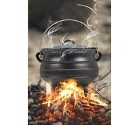 Living And Home 8L Cast Iron Potjie Pot Camping Cookware With Lid & Legs For Outdoor In Black Black One Size