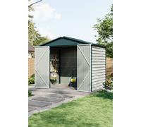 Living And Home 8X6 Ft Metal Shed Garden Tool Storage Shed With Waterproof Apex Roof,double Doors And Two Clear Windows For Nature Light,white White One Size