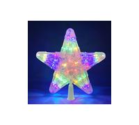 Living And Home 9.45In Christmas Led Star Tree Topper Colorful Flash Xmas Tree Decoration In Clear Clear