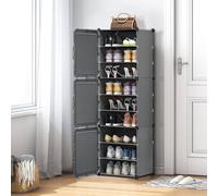 Living And Home 9-Tier Adjustable Shoe Storage Cabinet With Doors In Grey Grey One Size