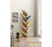 Living And Home 9 Tier Rustic Standing Tree Bookshelf In Brown Brown