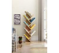 Living and Home 9 Tier Rustic Standing Tree Bookshelf in Brown Living and Home Brown