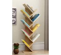 Living And Home 9-Tier Rustic Standing Tree Bookshelf Wood Display Rack In Brown Brown One Size