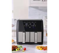 Living And Home 9L Touch Screen Dual Basket Air Fryer Double Drawers With 8 Programs,time Sync Function & Free-Selection Mode In Each Drawer In Silver Silver One Size