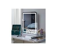 Living and Home Adjustable Frameless 3-Light Modes Makeup Vanity Mirror,48*59cm - White