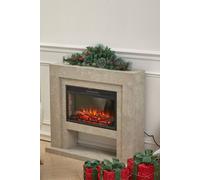 Living And Home Artificial Christmas Mantel Swag With Led Warm White Lights 90Cm In Green Green One Size