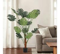 Living and Home Artificial Tropical Monstera Tree Faux Plant in Pot - M