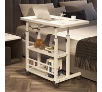 Living And Home Aurora White Minimalist Bedside Height-Adjustable Desk