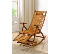 Living and Home Bamboo Foldable Recliner Lounge Rocking Chair - Natural